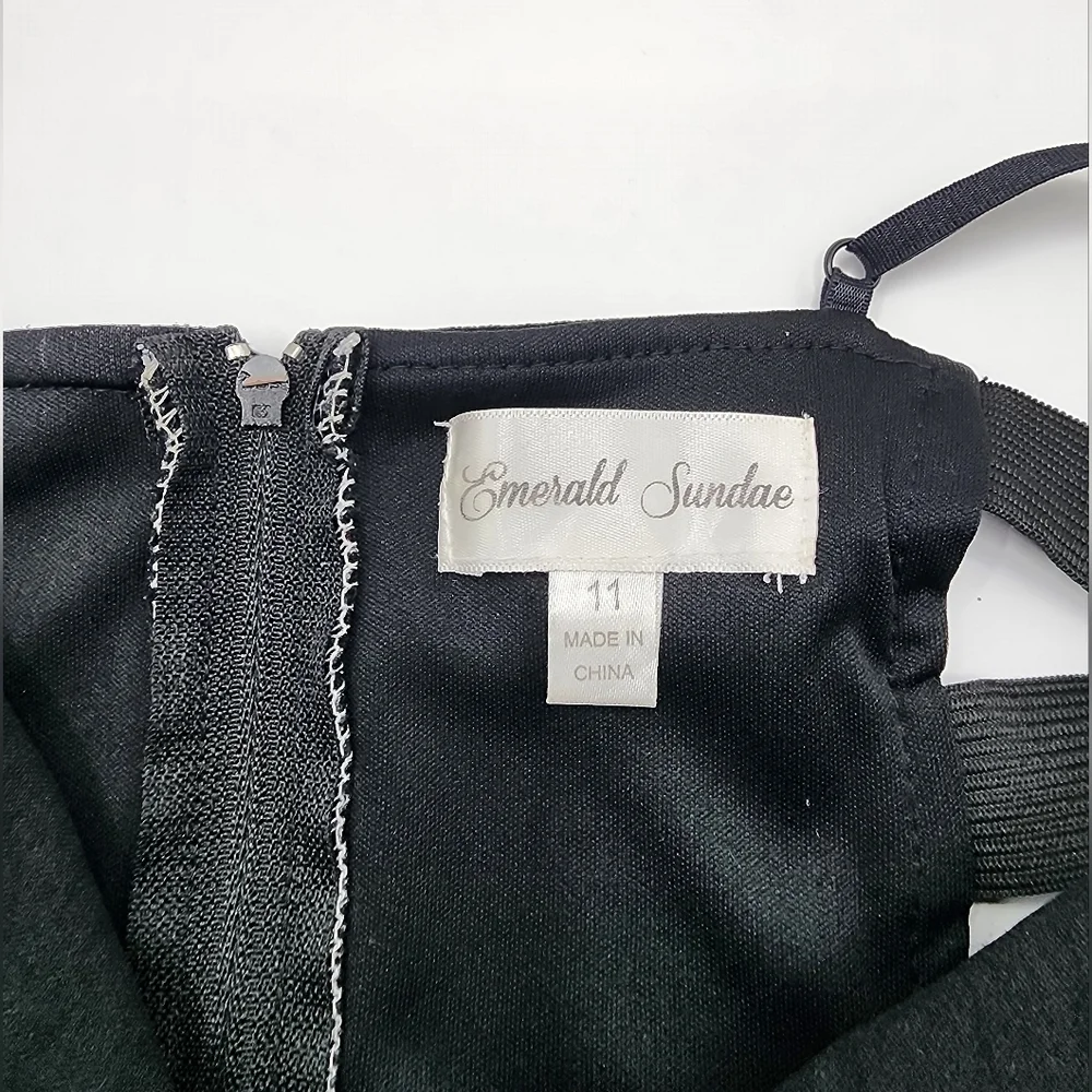Emerald Sundae Women's Juniors Dress Size 11 Black Geometric Print